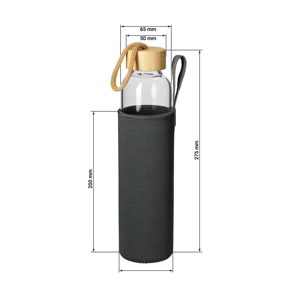 Glasflasche mit Hülle "Bamboo" 0,65 l