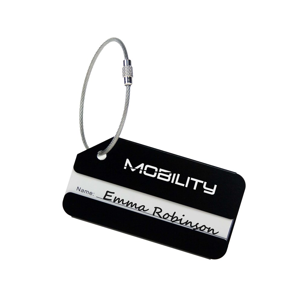 Aluminium Luggage Tag Schwarz