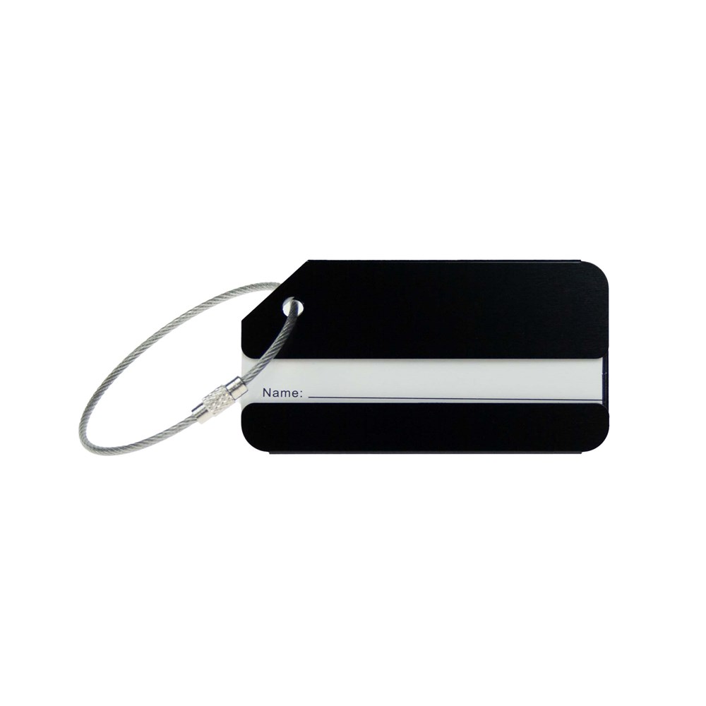 Aluminium Luggage Tag Schwarz