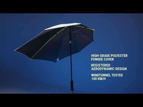 STORMaxi - Aerodynamische Sturm Regenschirm - Handffnung - Windproof -  92 cm - Blau