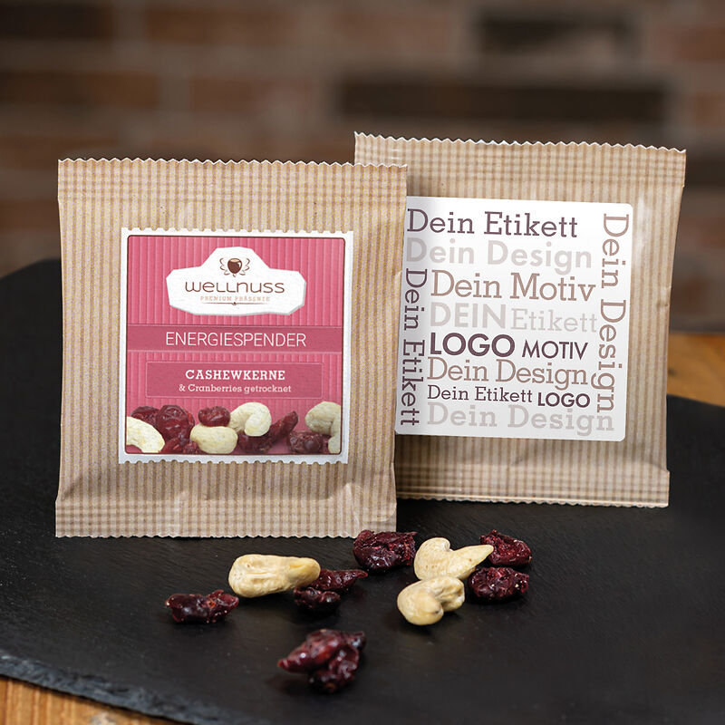 12 g Premium Flowpack - energiespender - Cranberries & Cashewkerne