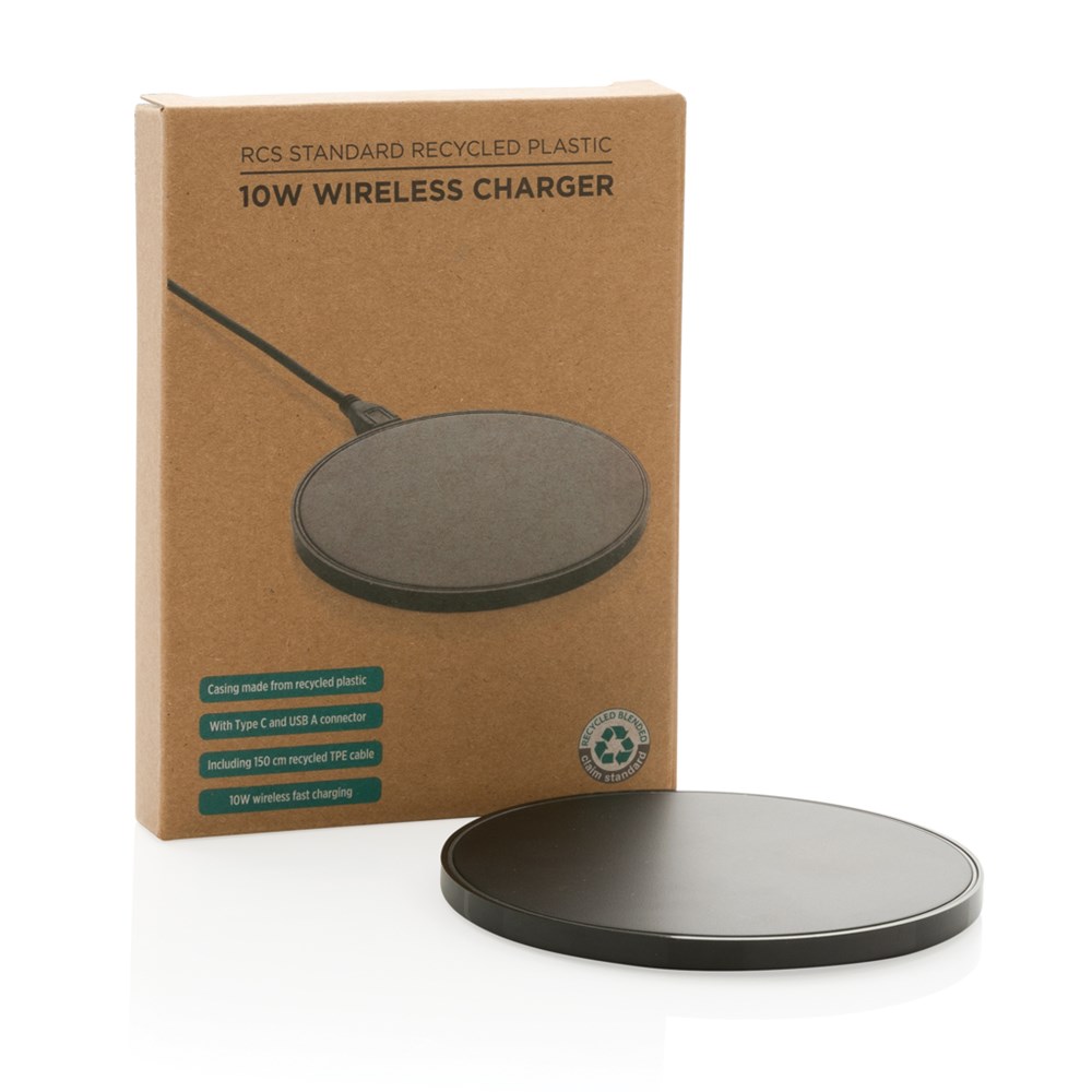 10W Wireless Charger aus RCS Standard recyceltem Kunststoff