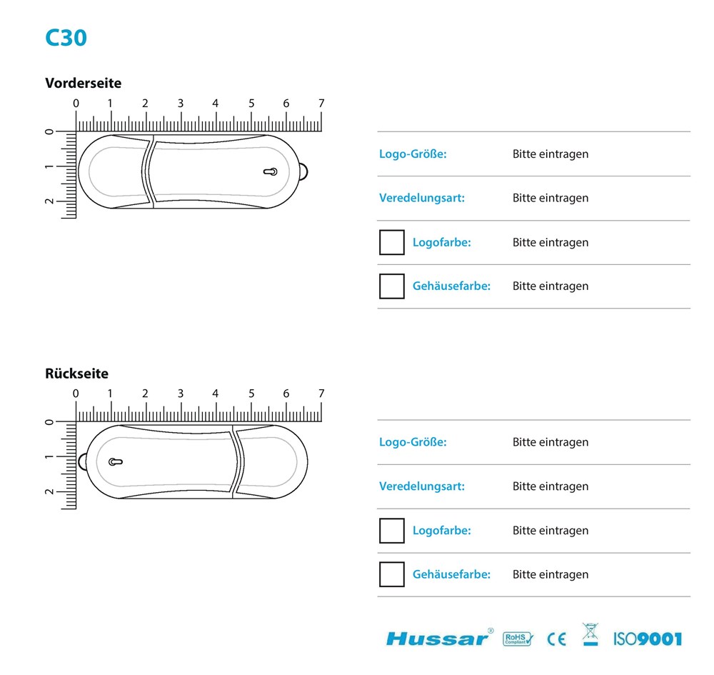 USB-Stick C30 USB 2.0 Flash Disk  16 GB SilberUSB 2.0 Flash Disk 16 GB