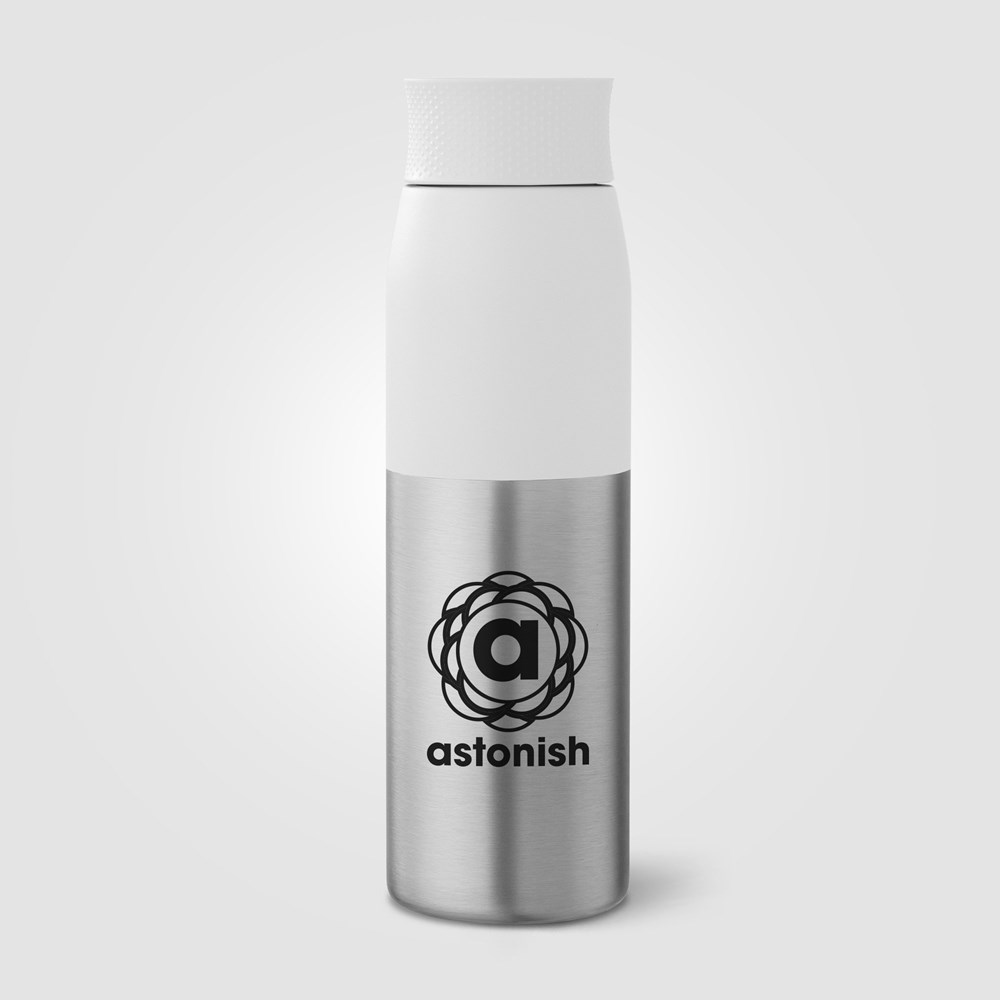 Borealis Recycling-Edelstahlflasche mit Drehverschluss - 650 ml Borealis Recycling-Edelstahlflasche mit Drehverschluss - 650 ml