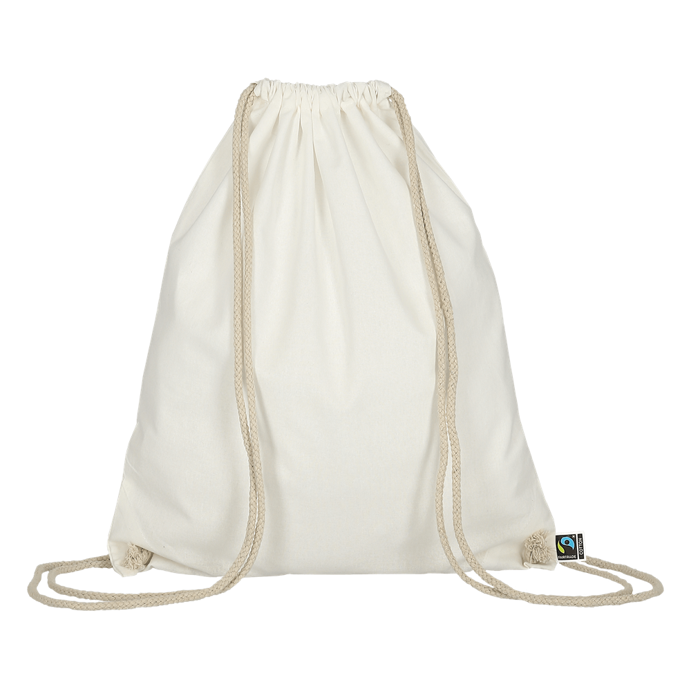 TEXXILLA Turnbeutel aus Fairtrade-zertifizierter Baumwolle, weiß, ca. 140 g/m²