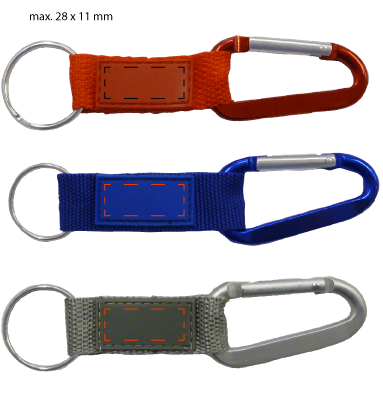 Karabinerhaken mit PVC-Label MAGIO