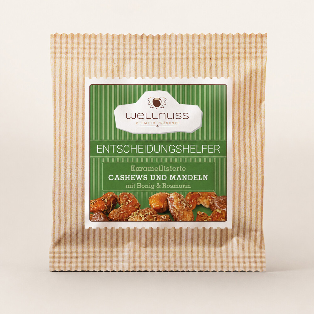 12 g Premium Flowpack - Cashewkerne und Mandeln in Honig & Rosmarin